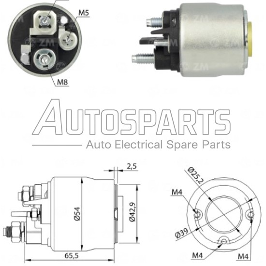 ZM2494ZB - ZM, ΜΠΟΥΤΟΝ ΜΙΖΑΣ VALEO 12V CITROEN BERLINGO, C2, C3 PEUGEOT 206, 307, PARTNER