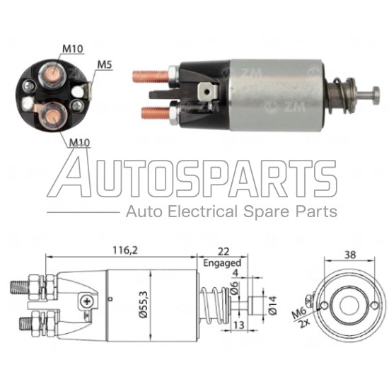 4.6259.9 - GEBE, ΜΠΟΥΤΟΝ ΜΙΖΑΣ MITSUBISHI 24V 