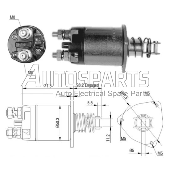 3720500 - MENBERS, ΜΠΟΥΤΟΝ ΜΙΖΑΣ MARELLI 12V AUTOBIANCHI, FIAT, SEAT