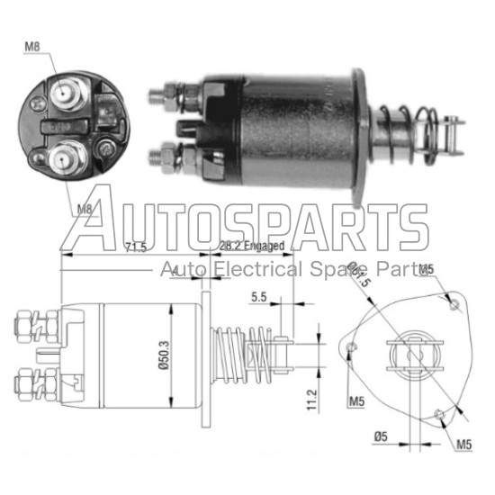 ZM652 - ZM, ΜΠΟΥΤΟΝ ΜΙΖΑΣ MARELLI 12V AUTOBIANCHI, FIAT, SEAT