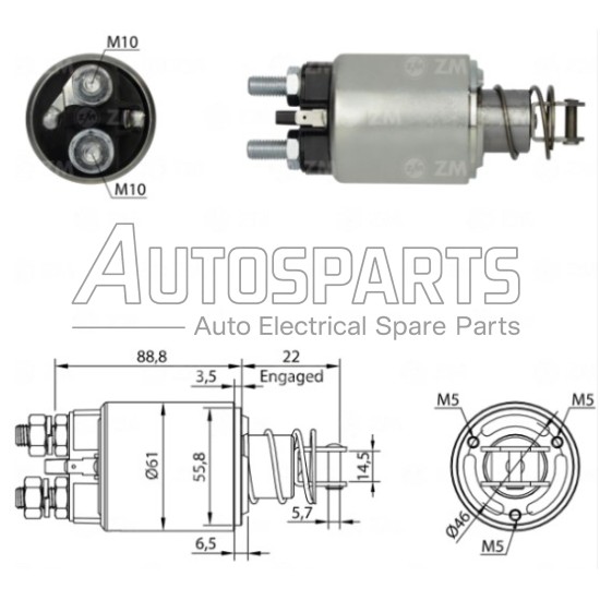 SS4003(MARELLI) - AS-PL, ΜΠΟΥΤΟΝ ΜΙΖΑΣ MARELLI 12V FIAT ΤΡΑΚΤΕΡ, IVECO DAILY
