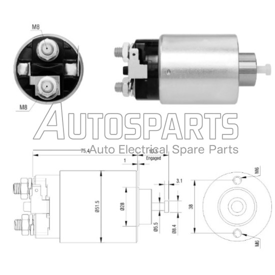 ZM7698 - ZM, ΜΠΟΥΤΟΝ ΜΙΖΑΣ MITSUBISHI 12V FORD, MAZDA