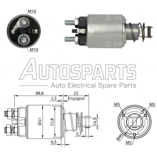 SS4003 - AS-PL, ΜΠΟΥΤΟΝ ΜΙΖΑΣ MARELLI 12V FIAT ΤΡΑΚΤΕΡ, IVECO DAILY