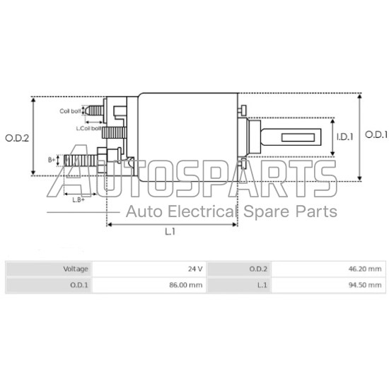 SS0002(BOSCH) - AS-PL , ΜΠΟΥΤΟΝ ΜΙΖΑΣ BOSCH 24V FKB ΕΠΑΝΩ (ΨΥΧΡΗΣ) 
