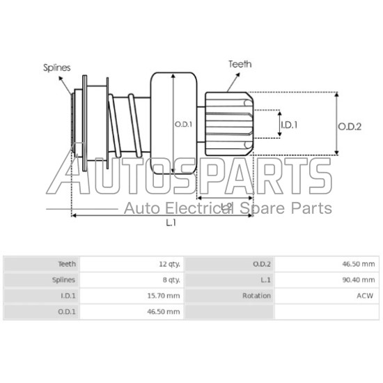 SD5082 - AS-PL, ΣΥΜΠΛΕΚΤΗΣ ΜΙΖΑΣ MITSUBISHI NISSAN ALMERA, PRIMERA, X-TRAIL (ΜΕ ΔΟΝΤΙ)