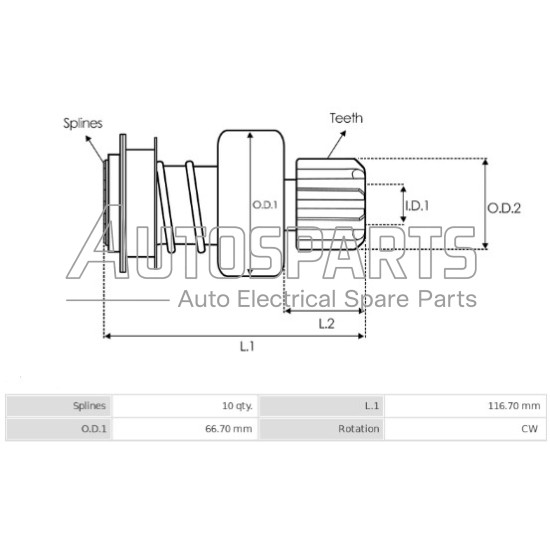 IA2754 - PROTECH, ΣΥΜΠΛΕΚΤΗΣ ΜΙΖΑΣ MITSUBISHI PAJERO Lmax=131 Z=20
