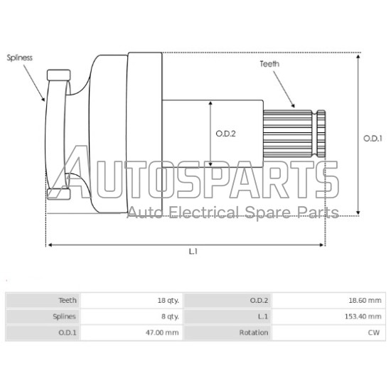 SD5100 - AS-PL, ΣΥΜΠΛΕΚΤΗΣ ΜΙΖΑΣ MITSUBISHI NISSAN NAVARA D22 