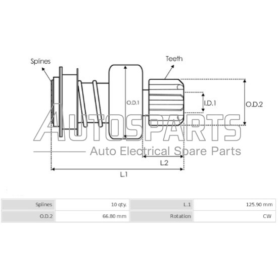 ZN1046 - ZEN, ΣΥΜΠΛΕΚΤΗΣ ΜΙΖΑΣ MITSUBISHI  144mm