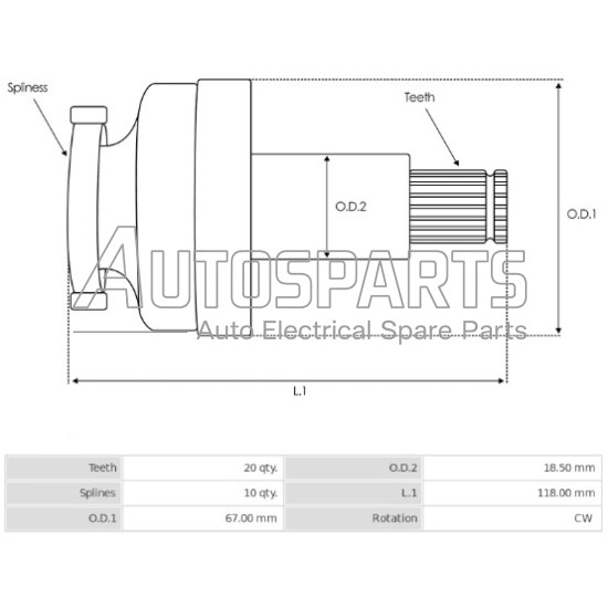 132489 - CARGO, ΣΥΜΠΛΕΚΤΗΣ ΜΙΖΑΣ MITSUBISHI Lmax=132 Z=20