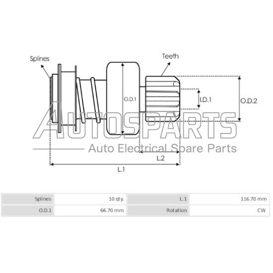 1711 - GHIBAUDI, ΣΥΜΠΛΕΚΤΗΣ ΜΙΖΑΣ MITSUBISHI PAJERO Lmax=131 Z=20
