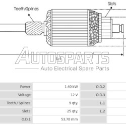 IA3151 - PROTECH, ΠΟΜΠΙΝΑ ΜΙΖΑΣ MITSUBISHI 12V