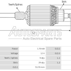 IA3109 - PROTECH, ΠΟΜΠΙΝΑ ΜΙΖΑΣ MITSUBISHI 12V 