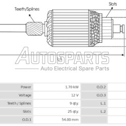IA3139 - PROTECH, ΠΟΜΠΙΝΑ ΜΙΖΑΣ MITSUBISHI 12V 