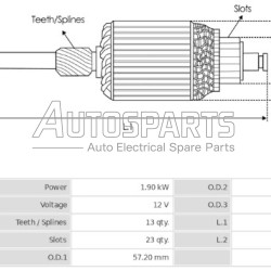 239829 - CARGO, ΠΟΜΠΙΝΑ ΜΙΖΑΣ MITSUBISHI 12V OPEL 