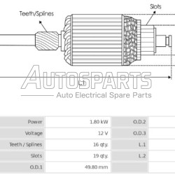 IA3161 - PROTECH, ΠΟΜΠΙΝΑ ΜΙΖΑΣ VALEO 12V 
